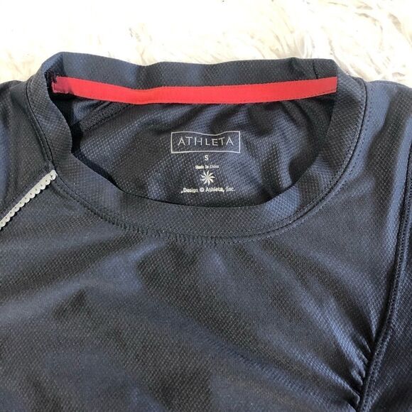 ATHLETA GRAY SPANDEX LONGSLEEVED‎ RUCHED SIDE SZ S - Picture 3 of 9